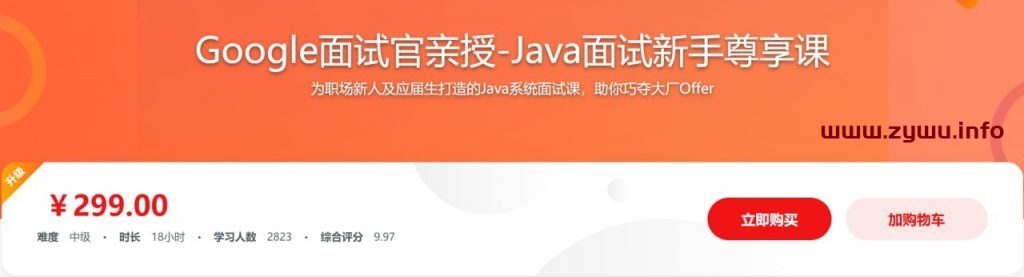 Google面试官亲授-Java面试新手尊享课-资源屋