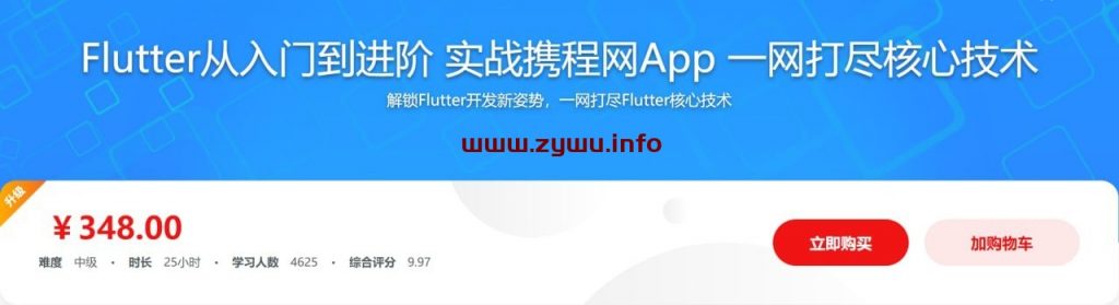 Flutter从入门到进阶 实战携程网App 一网打尽核心技术-资源屋