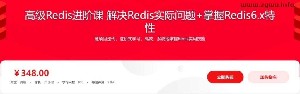 高级Redis进阶课 解决Redis实际问题+掌握Redis6.x特性-资源屋